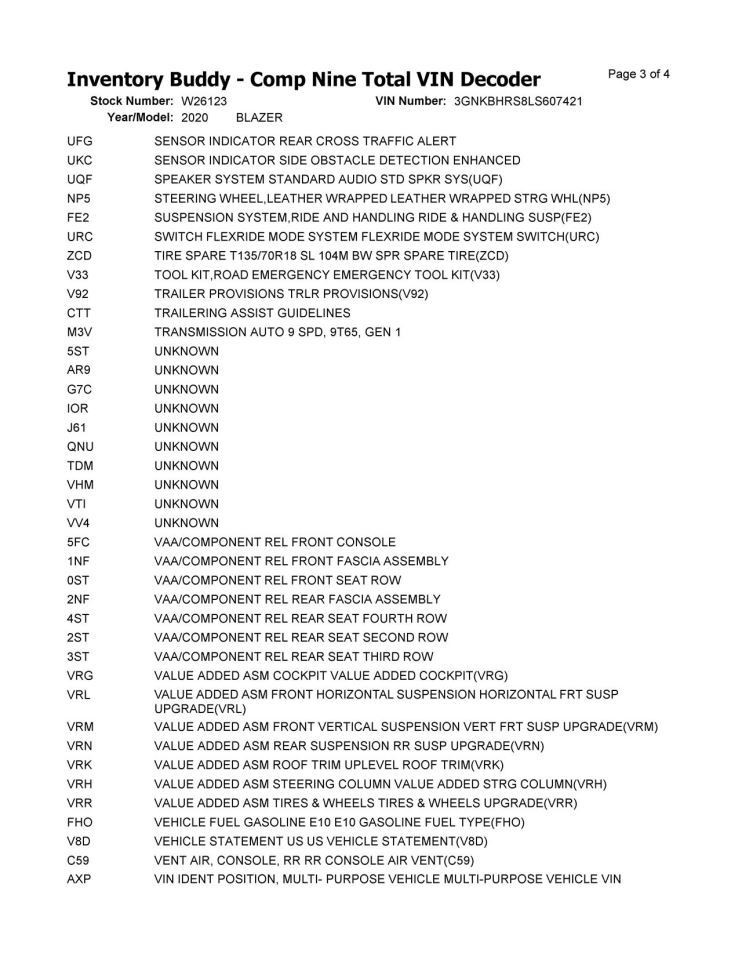 BLAZER 2020 Air Shutter 12812359