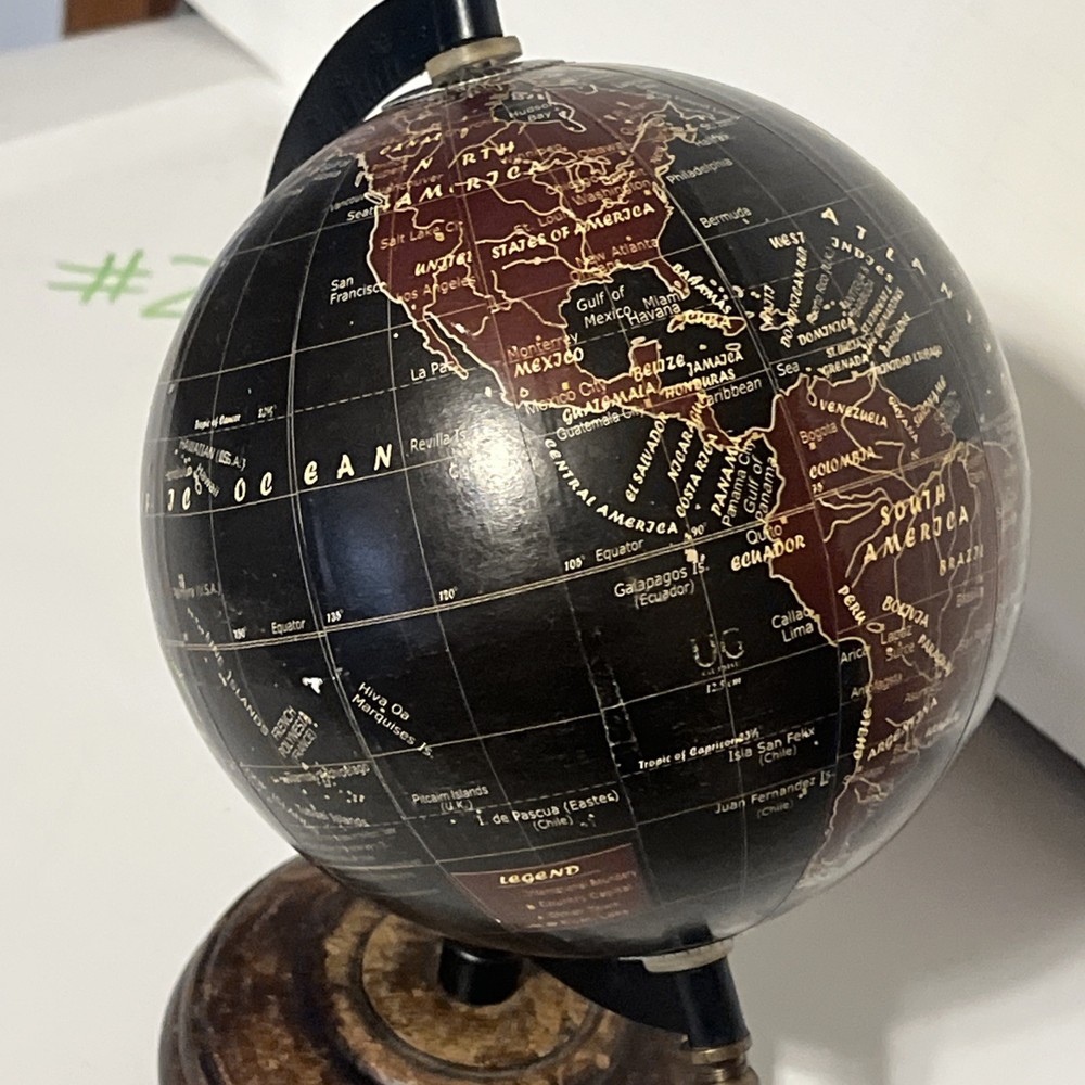 World Map Globe Small Desk Size Rotating Tilted Angle Education Geography