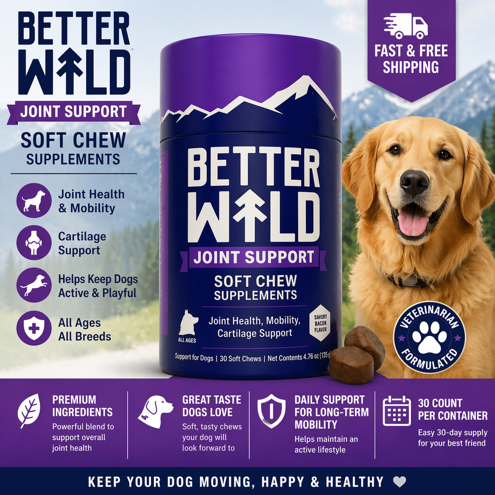 Better Wild Joint Support Soft Chews Dogs Mobility Supplement 30ct