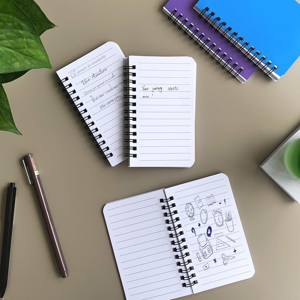6 Pack Small Spiral Notebook Pocket Notebook 3x5 Spiral Notepads With Lined