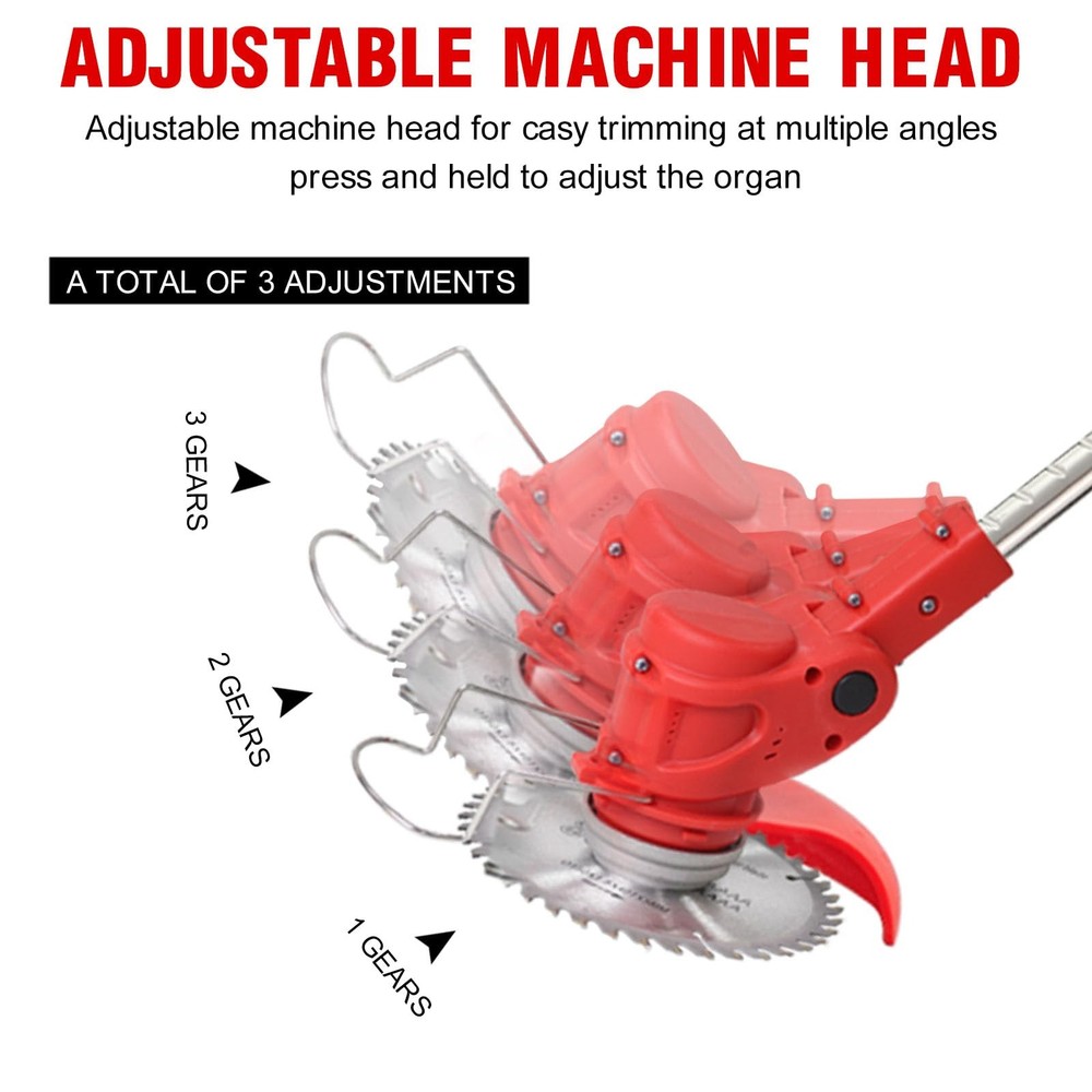 Weed Wacker Cordless Electric Brush Cutter Stringless Weed Eater with 2 Types...