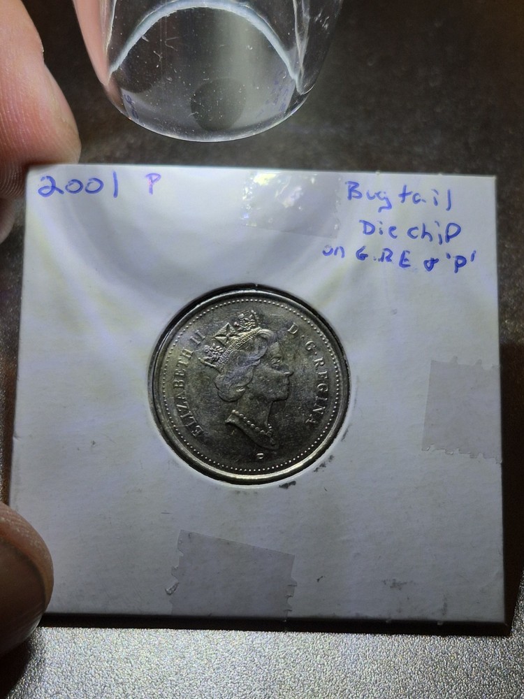 2001 Canada 5 Cent "BUG TAIL" Error And Others