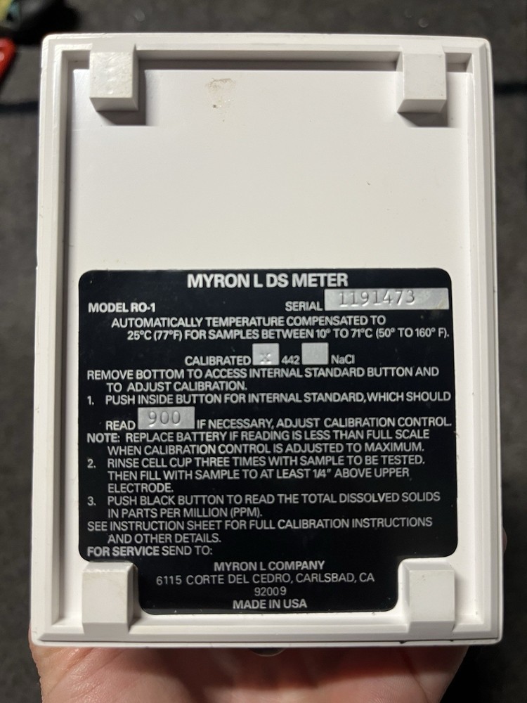 Myron L RO-1 DS Reverse Osmosis Dissolved Solids Meter