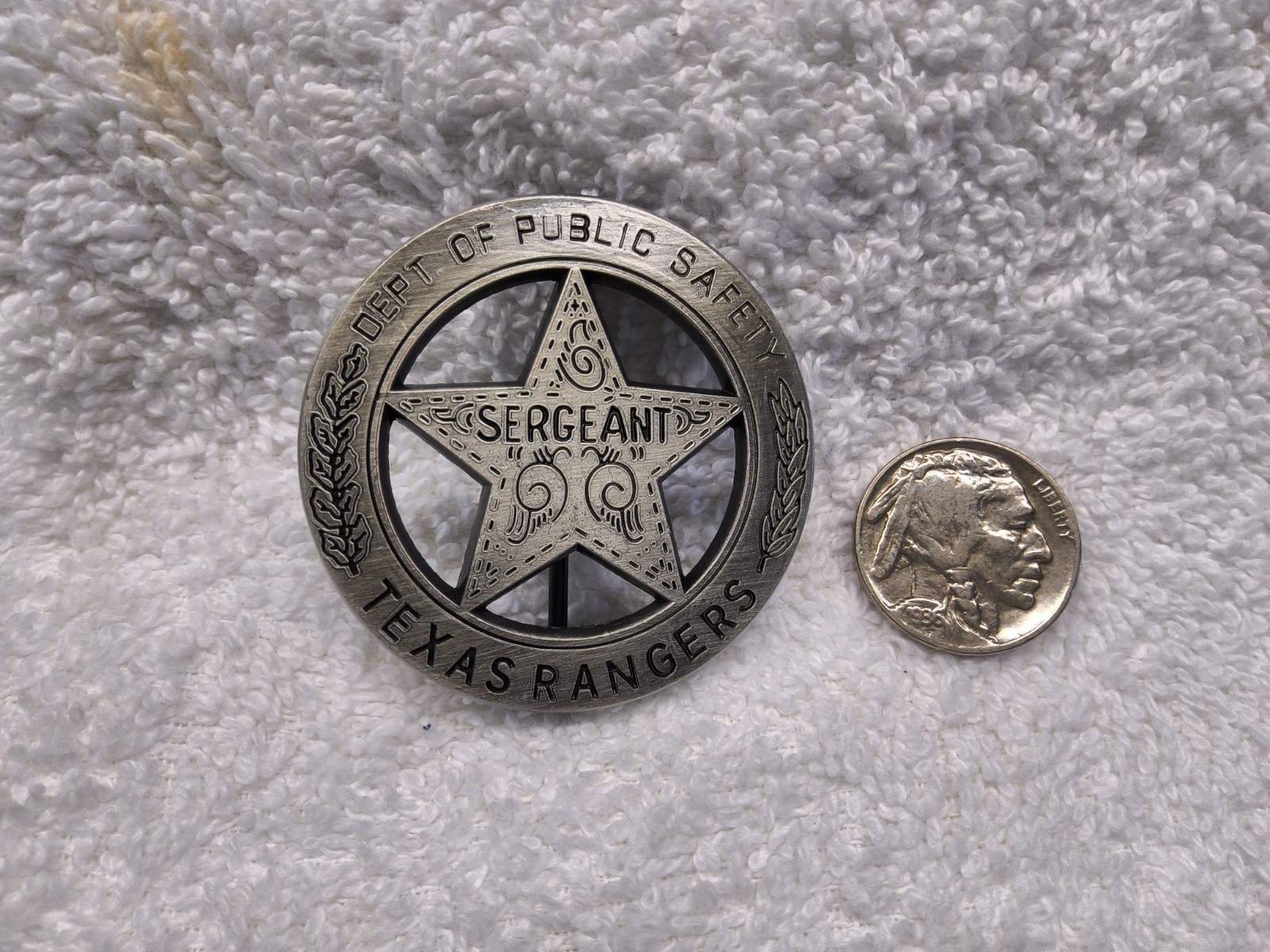 TEXAS RANGERS BADGE (Same badge used in the TV series "WALKER, TEXAS RANGER"