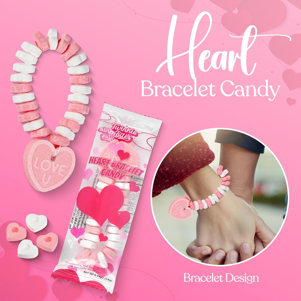 30 Pack Valentines Day Bracelet Candy – Individually 30