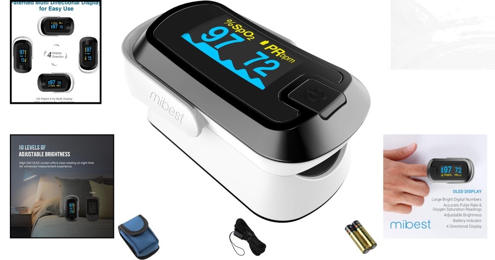 Versatile OLED Finger Pulse Oximeter with Adjustable Display for All Users
