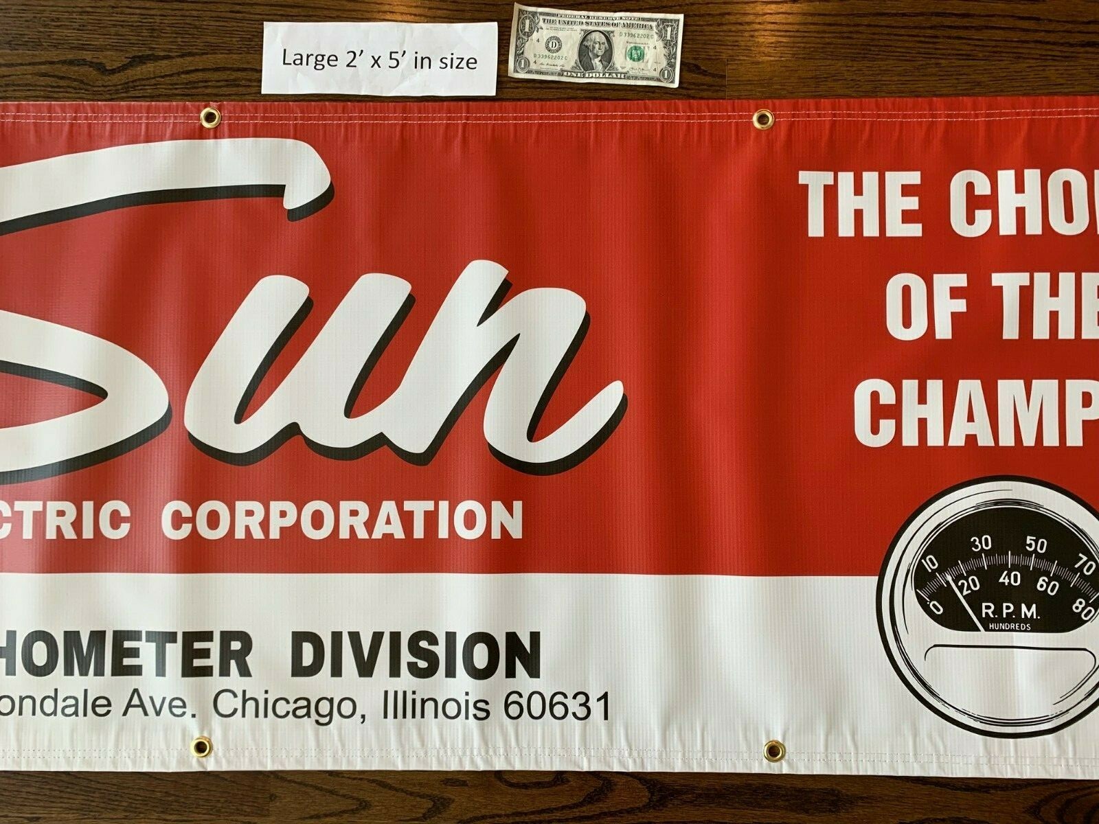 SUN TACHOMETER Garage Banner Sign (Large 2'x5')