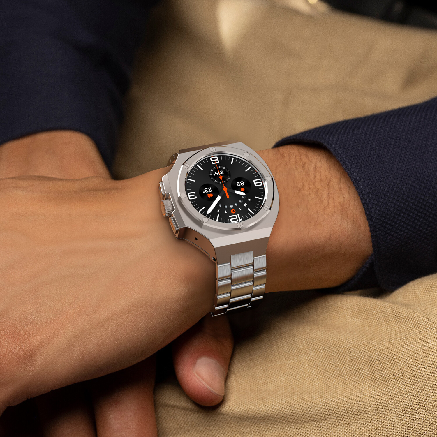 For Samsung Galaxy Watch Ultra 47mm 7 40/44mm Stainless Steel Band Case Mod Kit