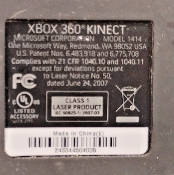 Microsoft Xbox 360 Kinect Sensor Bar Black