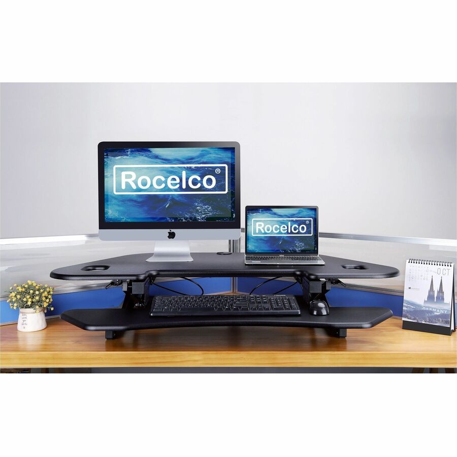 Rocelco CADR-46 Corner Sit-to-Stand Desk Riser (rcadrb46a)