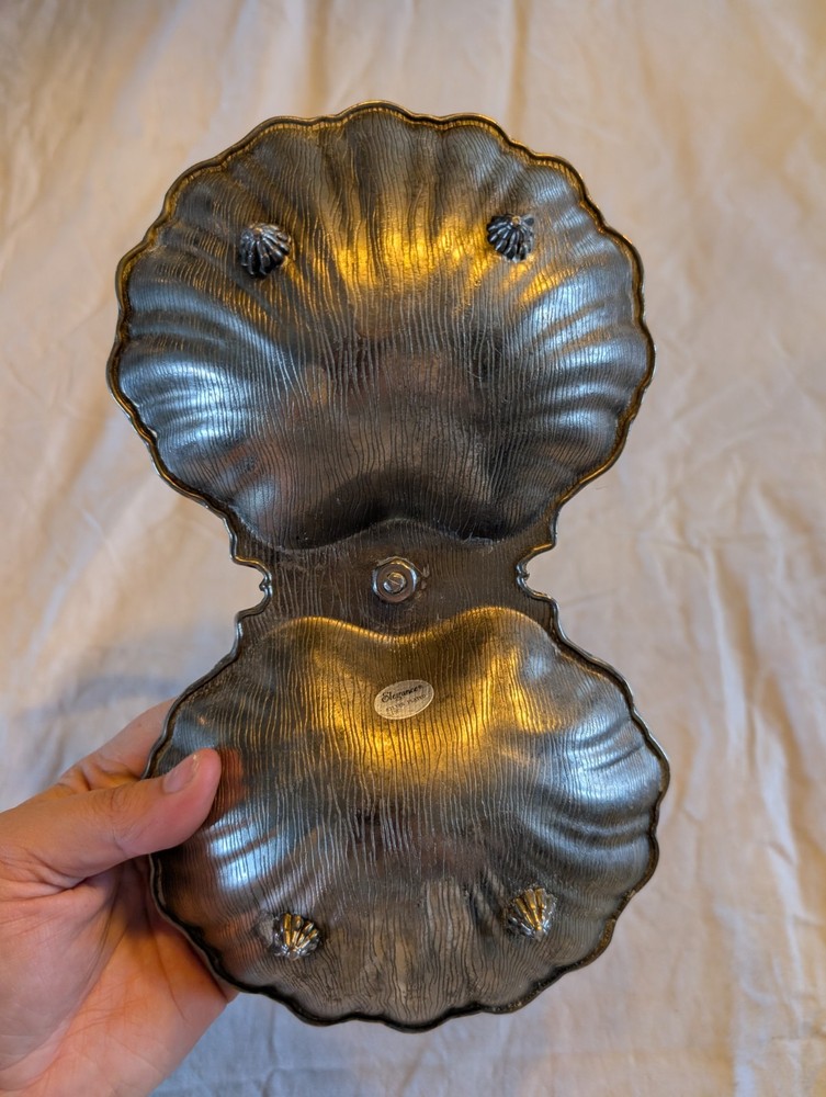 Vintage Silver Plated Swan Double Trinket Dish