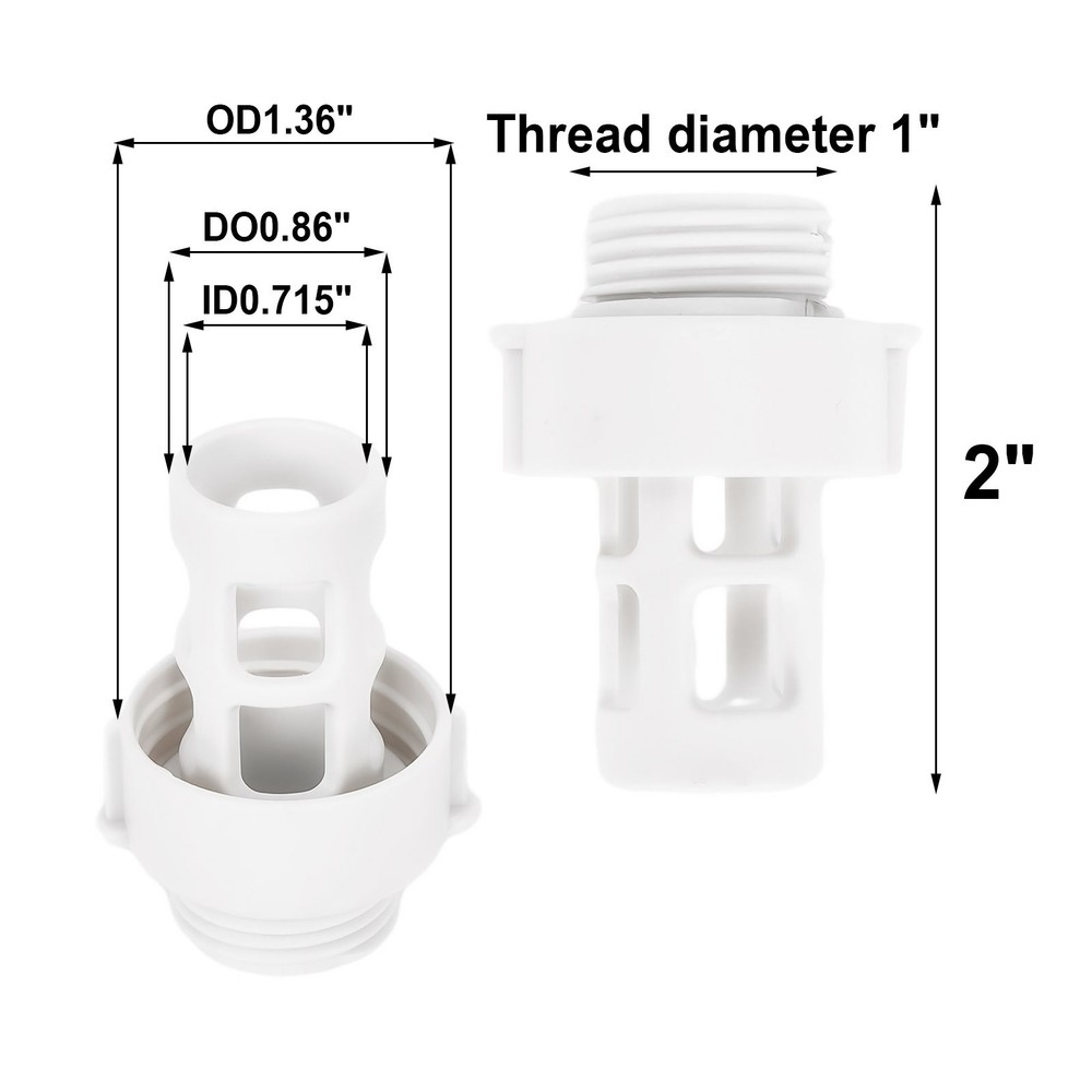 Replacement Adapter for Intex Round Pool Hose Drain Solid Plastic Construction