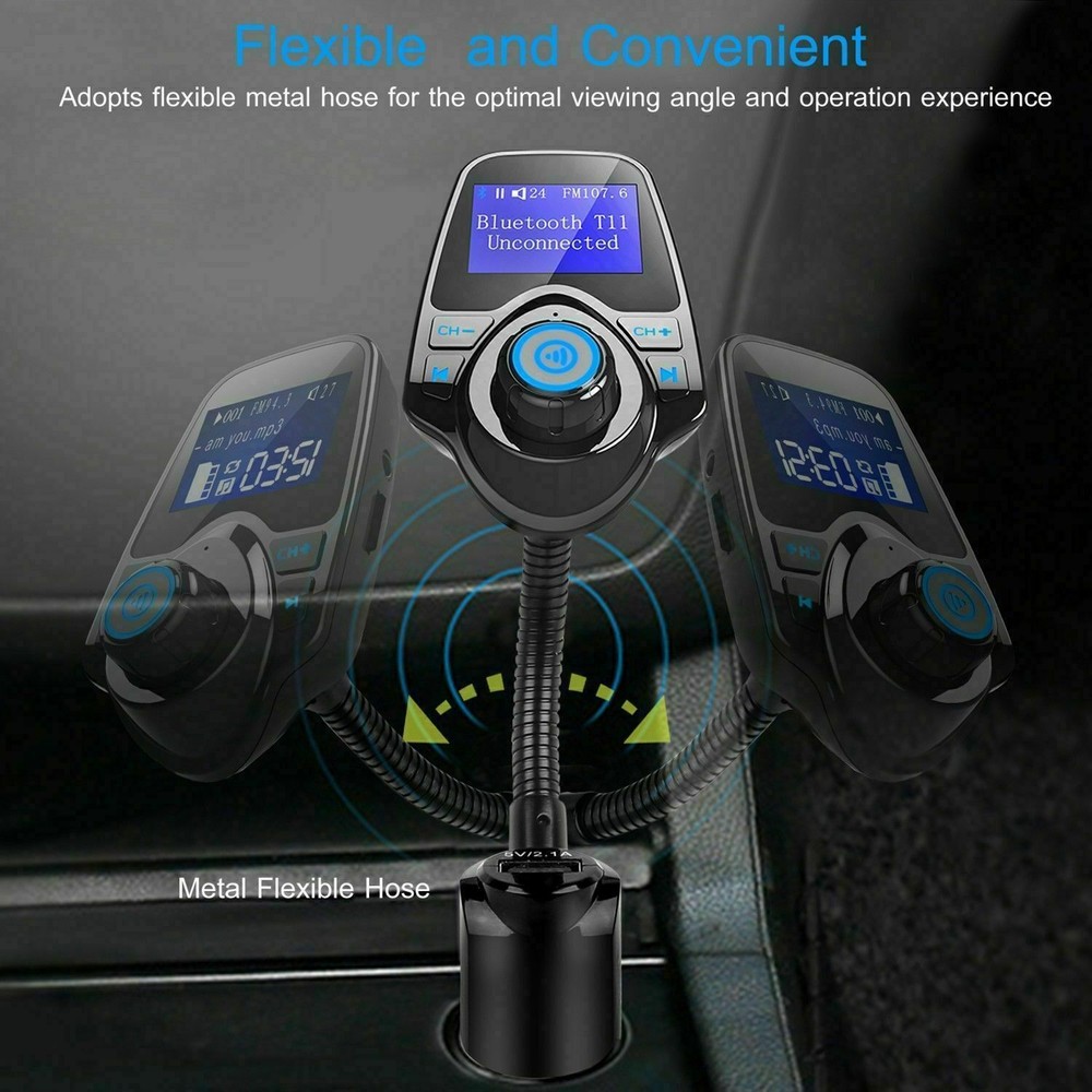 Bluetooth In-Car Wireless FM Transmitter MP3 Radio Adapter Car Kit 2 USB Charger