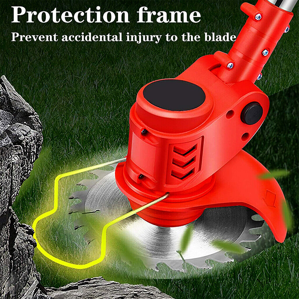 Electric Cordless Grass String Trimmer Lawn Edger Weed Wacker Cutter + 2 Battery