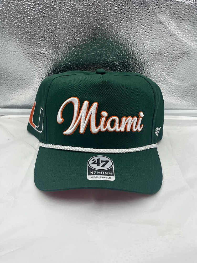Miami Hurricanes NCAA '47 Brand Green Script Hitch Rope Adjustable Snapback Hat