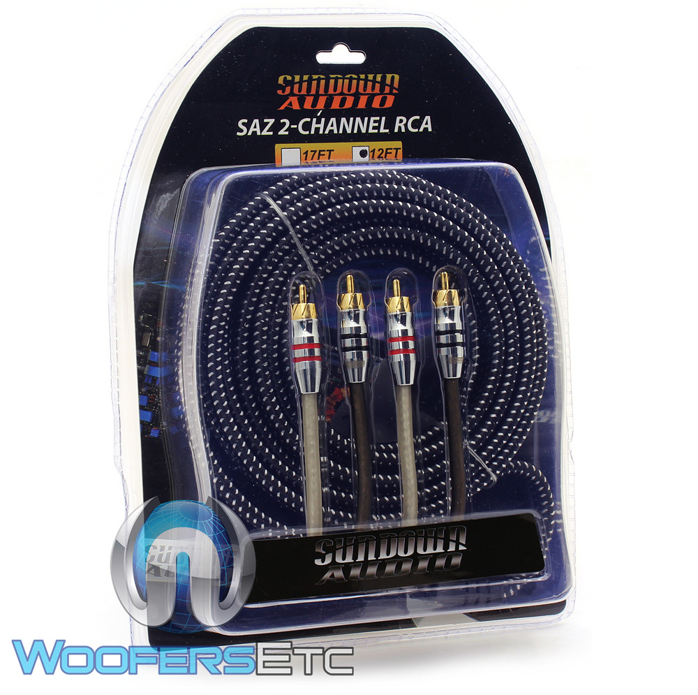 SUNDOWN AUDIO 12FT SAZ 2CHANNEL SOLID 100% OFC COPPER TWISTED RCA AMPLIFIER WIRE