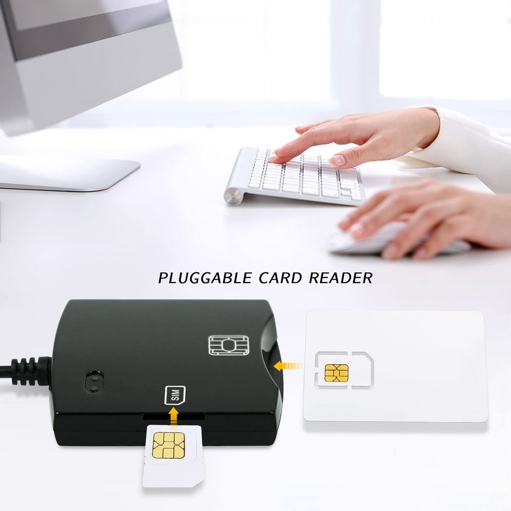 Smart SIM Card Reader Writer EMV Chip Reader Writer Programmer with 5pc Blank...