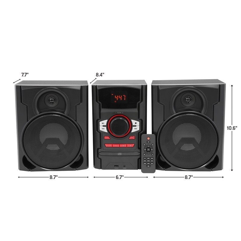 100W CD Stereo System Bluetooth USB Charging LED Light Effects Speakers