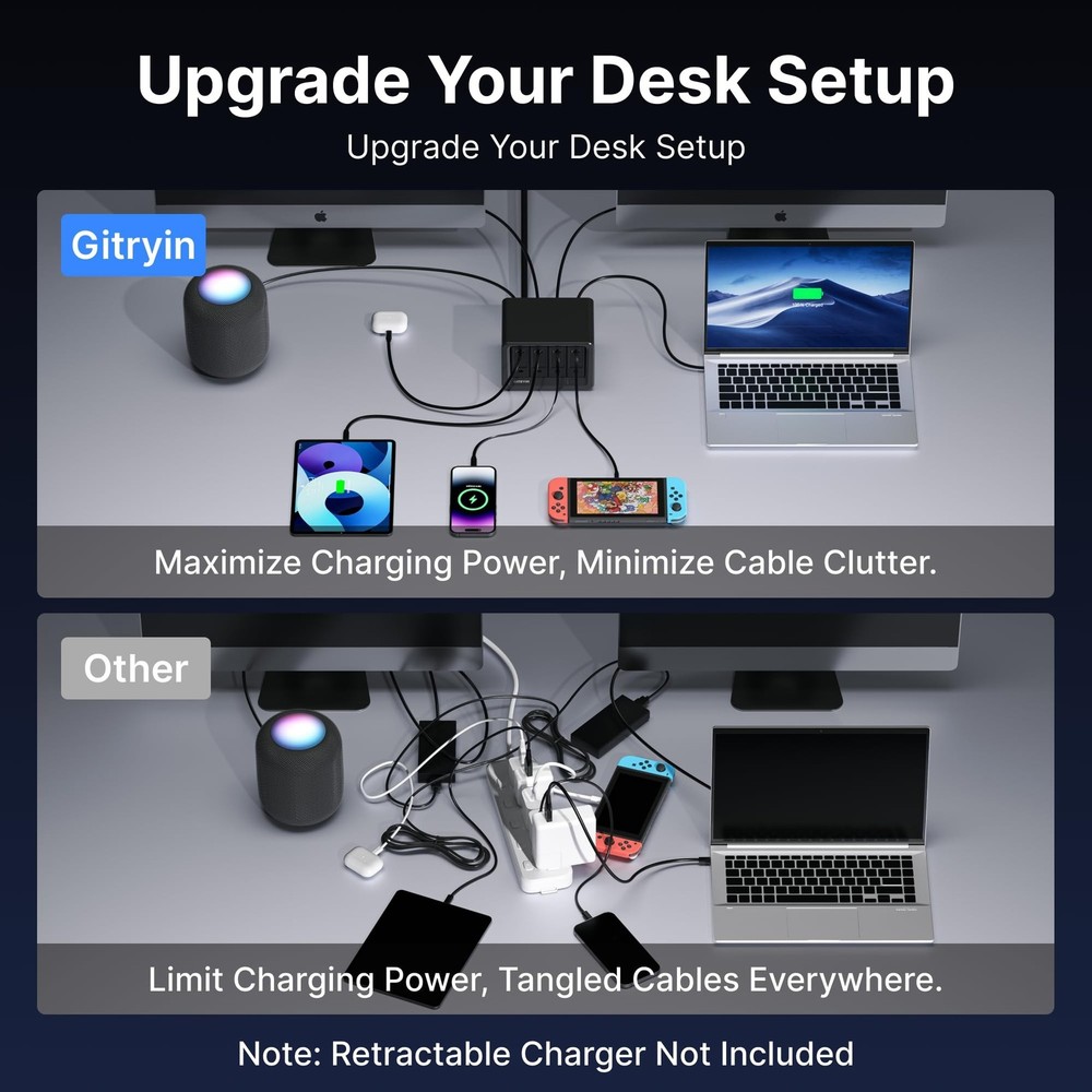 Power Strip with 8 AC Outlets, Surge Protector Power Strip, Flat Plug Multi P...