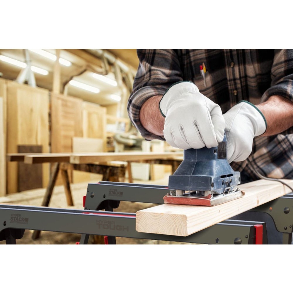 NIB 100% Hyper Tough Metal Sawhorse Foldable 450-lb Capacity Hyper Stack
