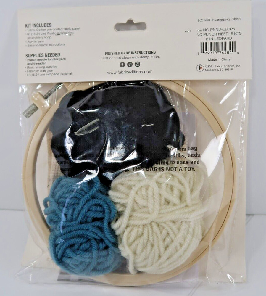 NEEDLE CREATIONS PUNCH NEEDLE KIT LEOPARD NIB