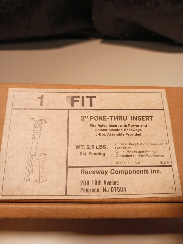 RACEWAY COMPONENTS 'FIT' PEDESTAL POKE-THRU