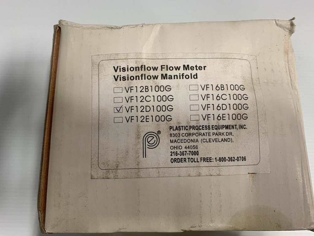 NEW in BOX - Plastic Process Equipment #VF12D100G Visionflow Flow Meter