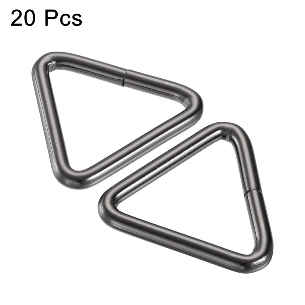 Metal Triangle Ring Buckle 1.5"(38mm) Inner Width Dark Gray 20pcs