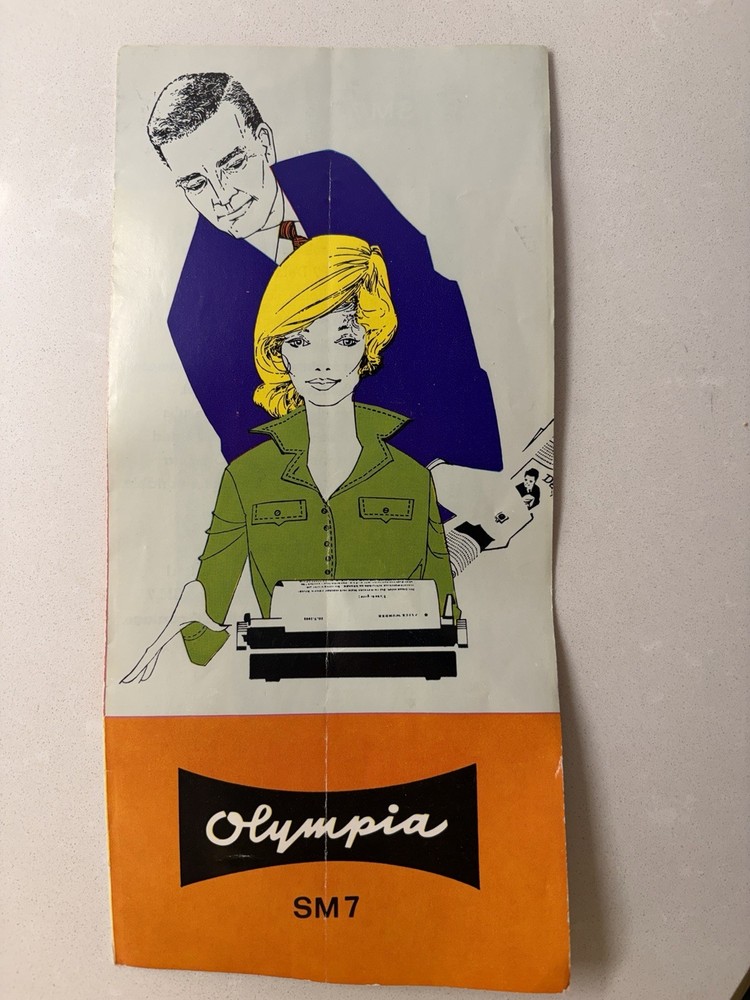 Original Olympia SM7 Typewriter Tri-fold Brochure