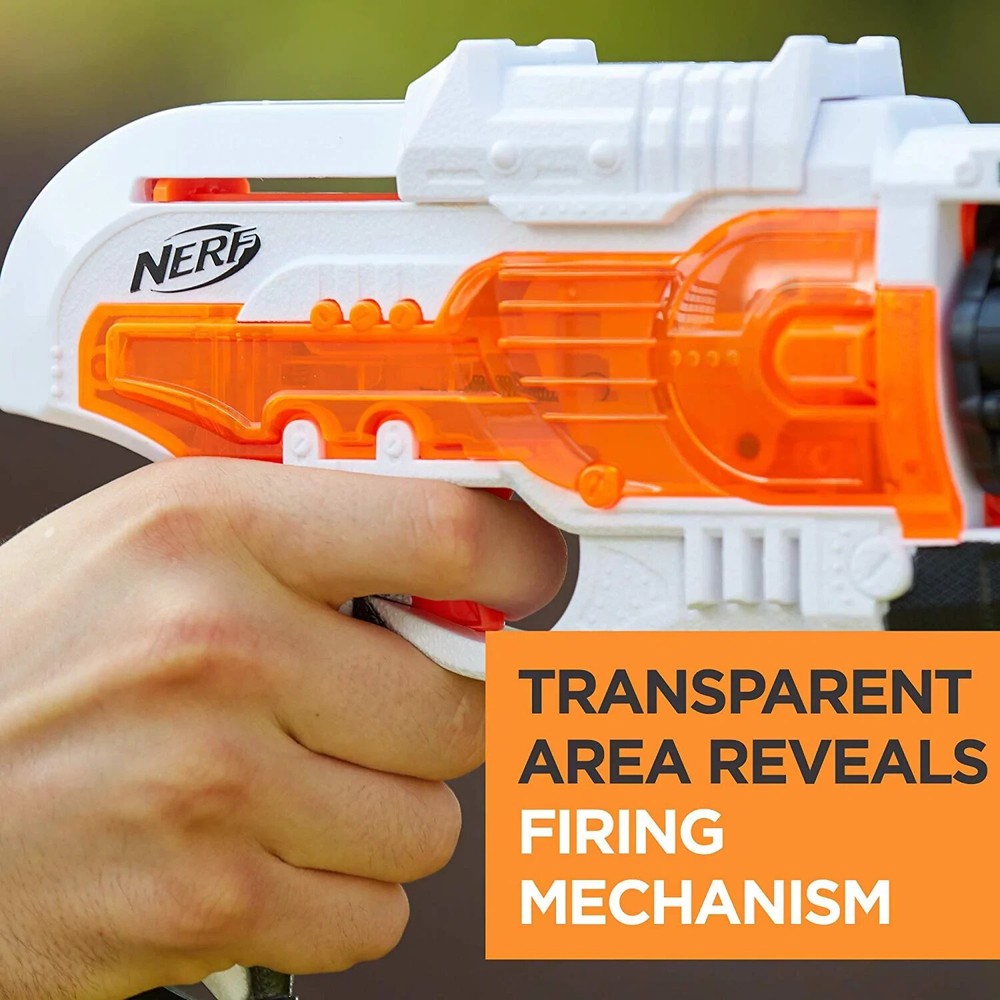 NERF DOOMLANDS IMPACT ZONE LONGARM BLASTER W/ ROTATING DRUM *DISTRESSED PKG