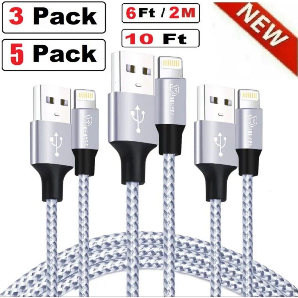 3-Pack Fast Charger USB Cable For iPhone 7 8Plus iPhone 8 11 12 13 14 Pro Max XR