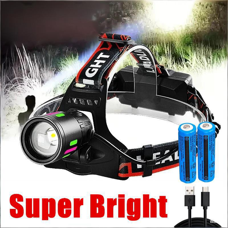 Brightest 99000000LM 30W LED Headlight Powerful Rechargeable Headlamp Flashlight