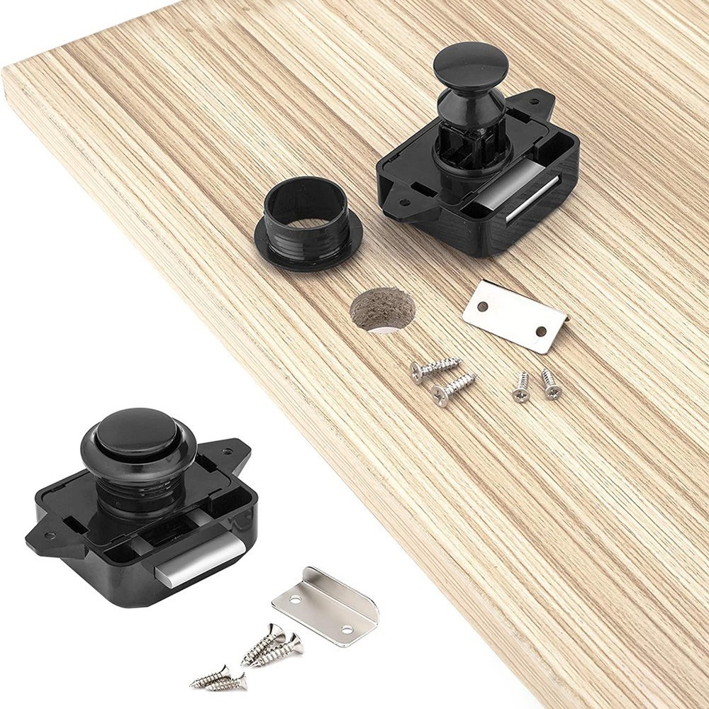 Push Button Catch Lock Latch Knob Drawer Cupboard Cabinet Camper Caravan