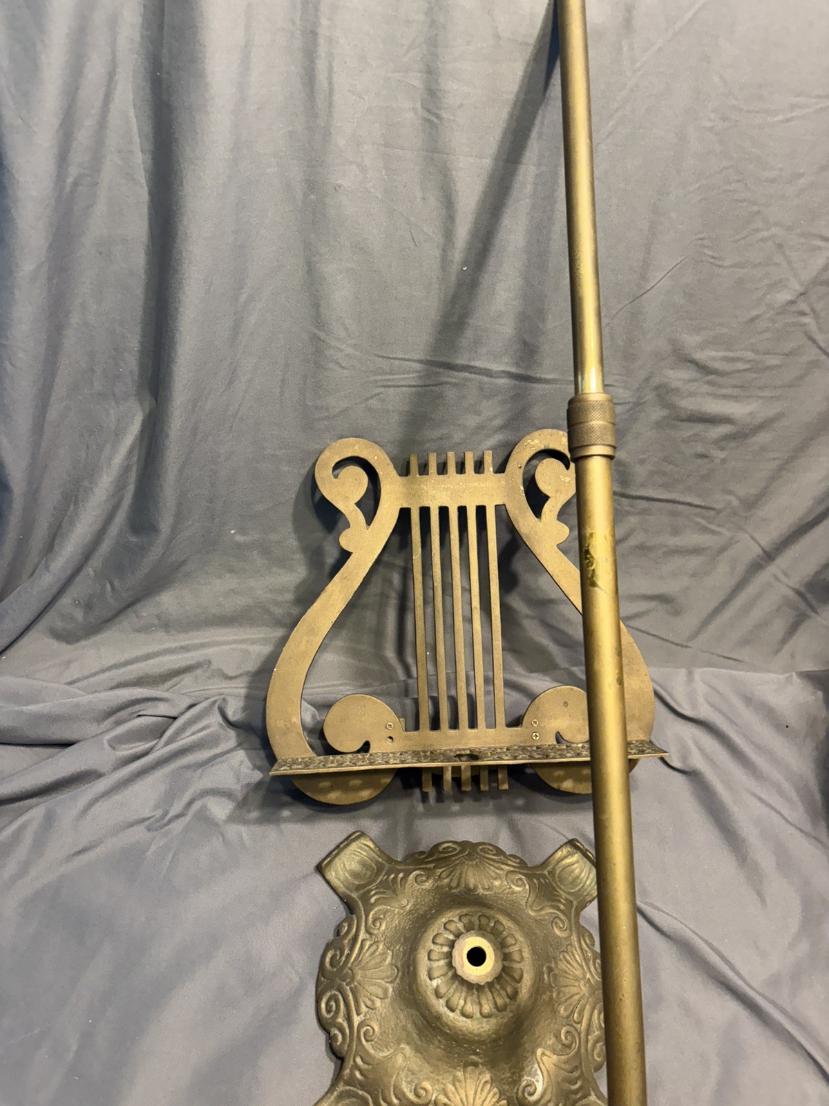 Vintage Ornate Floral Brass Music Stand Antique Adjustable Height