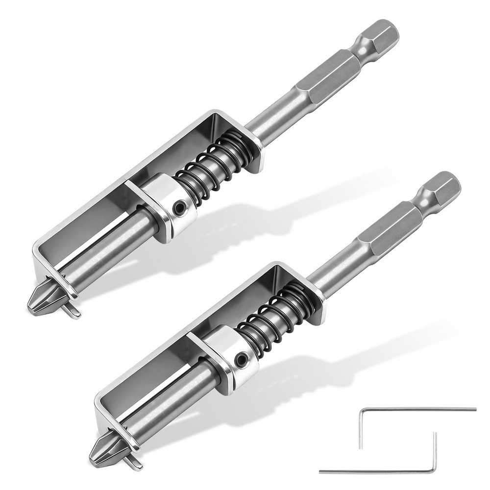 2 Pcs Spring-loaded Screw Holder Bit, Universal Screwdriver Bit with Iron