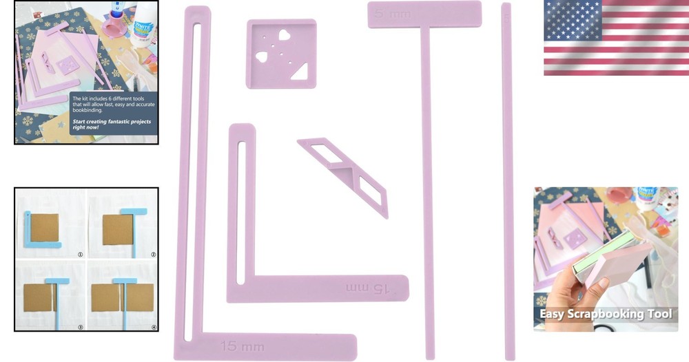 Complete 6-Piece Scrapbooking Stencil Kit for Creative Bookbinding Essentials