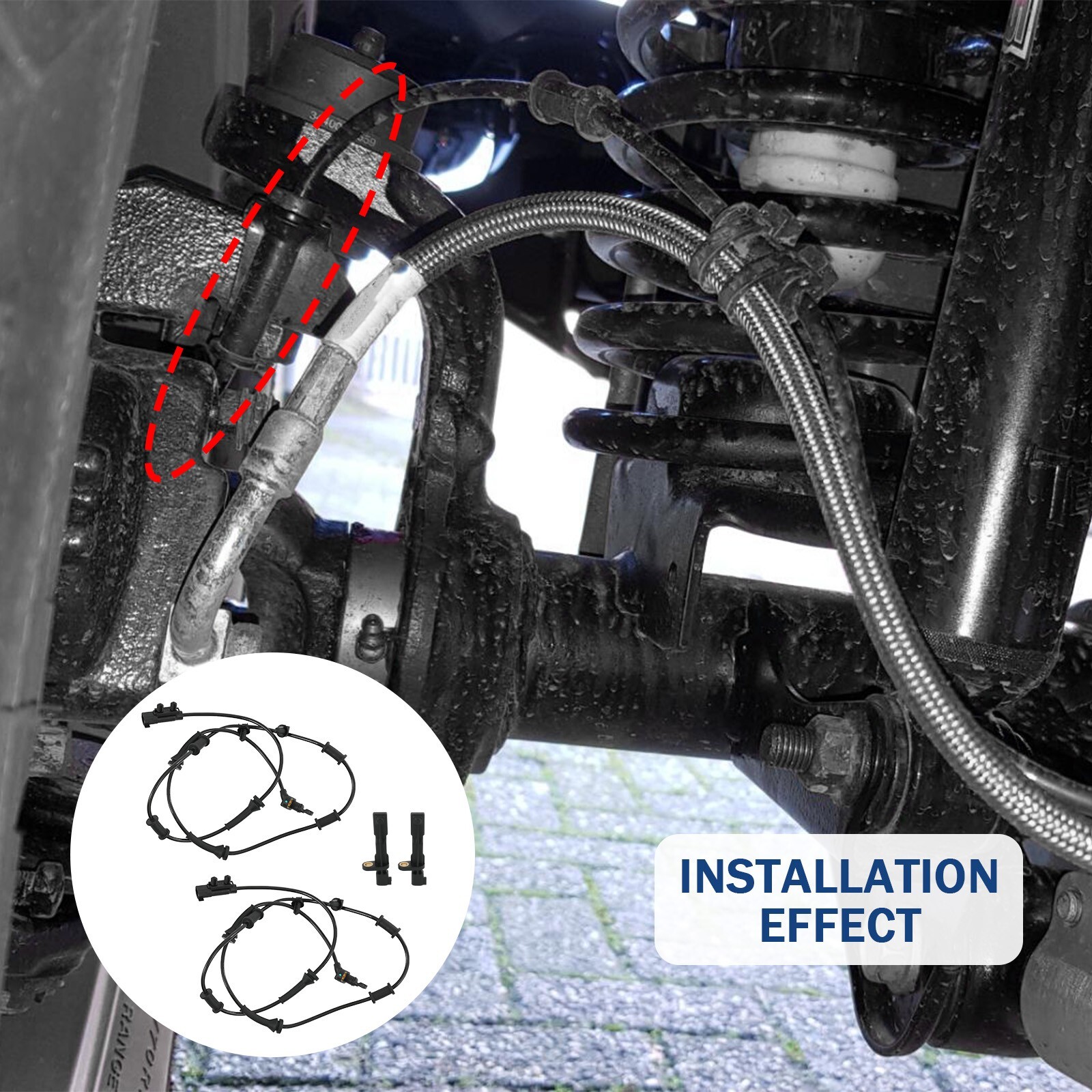 4 PCS Front Rear Left Right ABS Wheel Speed Sensor for 2007-2017 Jeep Wrangler