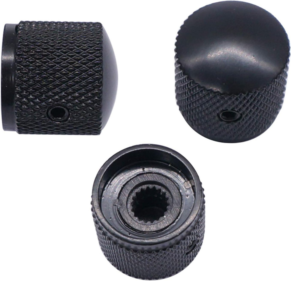 3pcs Black Metal Dome Knobs Electric Guitar Volume Tone Control Knobs Metal ..