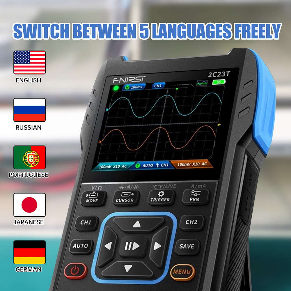 Handheld DualChannel Oscilloscope Digital Multimeter Function Signal Generator