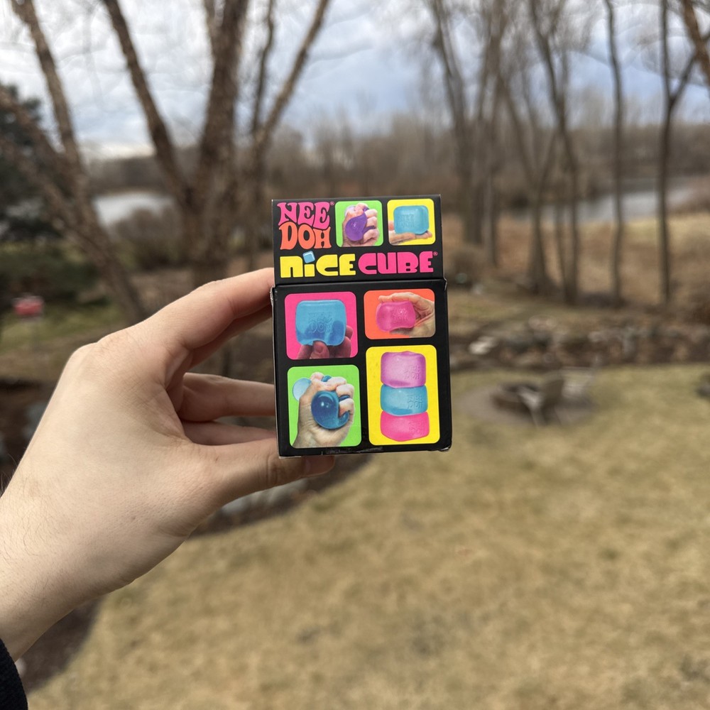 Nee Doh Nice Cube - Super Solid Squish! (Blue) VIRAL