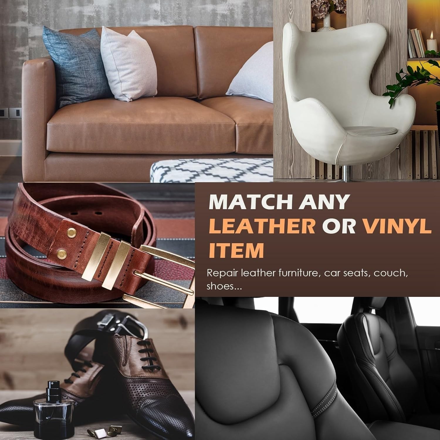 Leather Recoloring Balm, Black Leather Color Restorer for Scratched and Faded