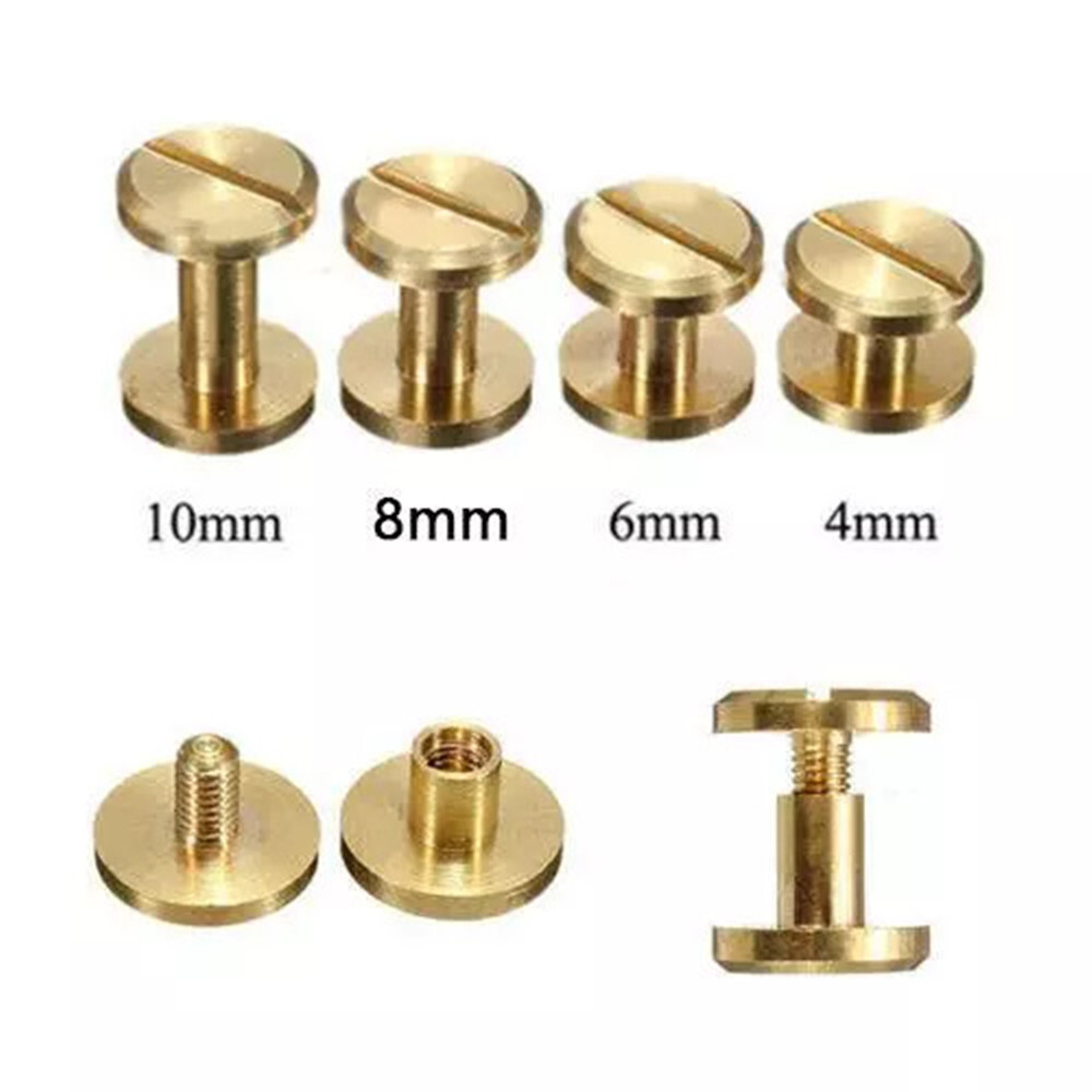 Belt Screws Leather Craft Chicago Nail Brass Solid Rivets Stud Head Wallet Round