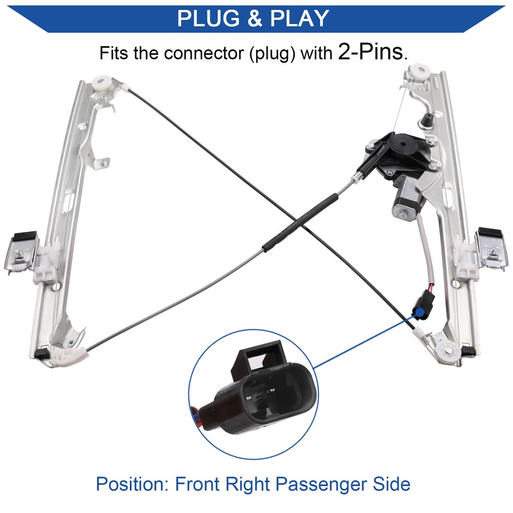 Power Window Regulator&Motor for Chevy GMC Cadillac Front Driver&Passenger Side