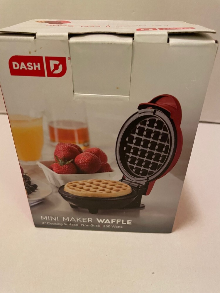 Free Shipping DASH Mini Maker for Individual Waffles, Round Shape RED