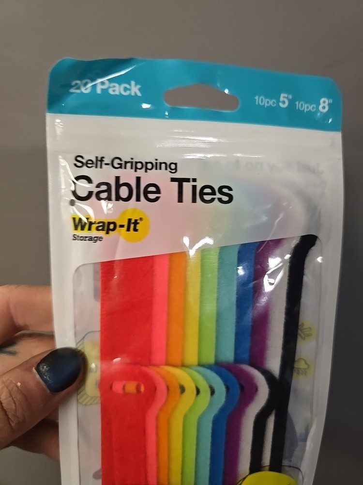 Wrap-It Storage - Self-Gripping Cable Ties (20-Pack) - Multi-Color