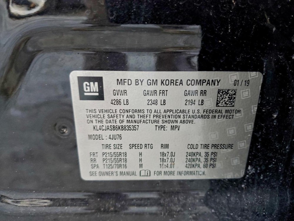 2019 BUICK ENCORE LR Door Trim Panel