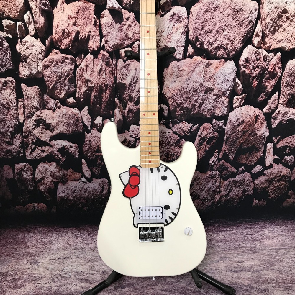 Factory custom white kitten pattern electric guitar chrome hardware