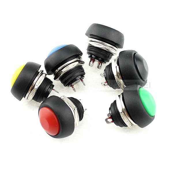 12mm Round Waterproof Momentary On/Off Push Button Switch PBS-33B New
