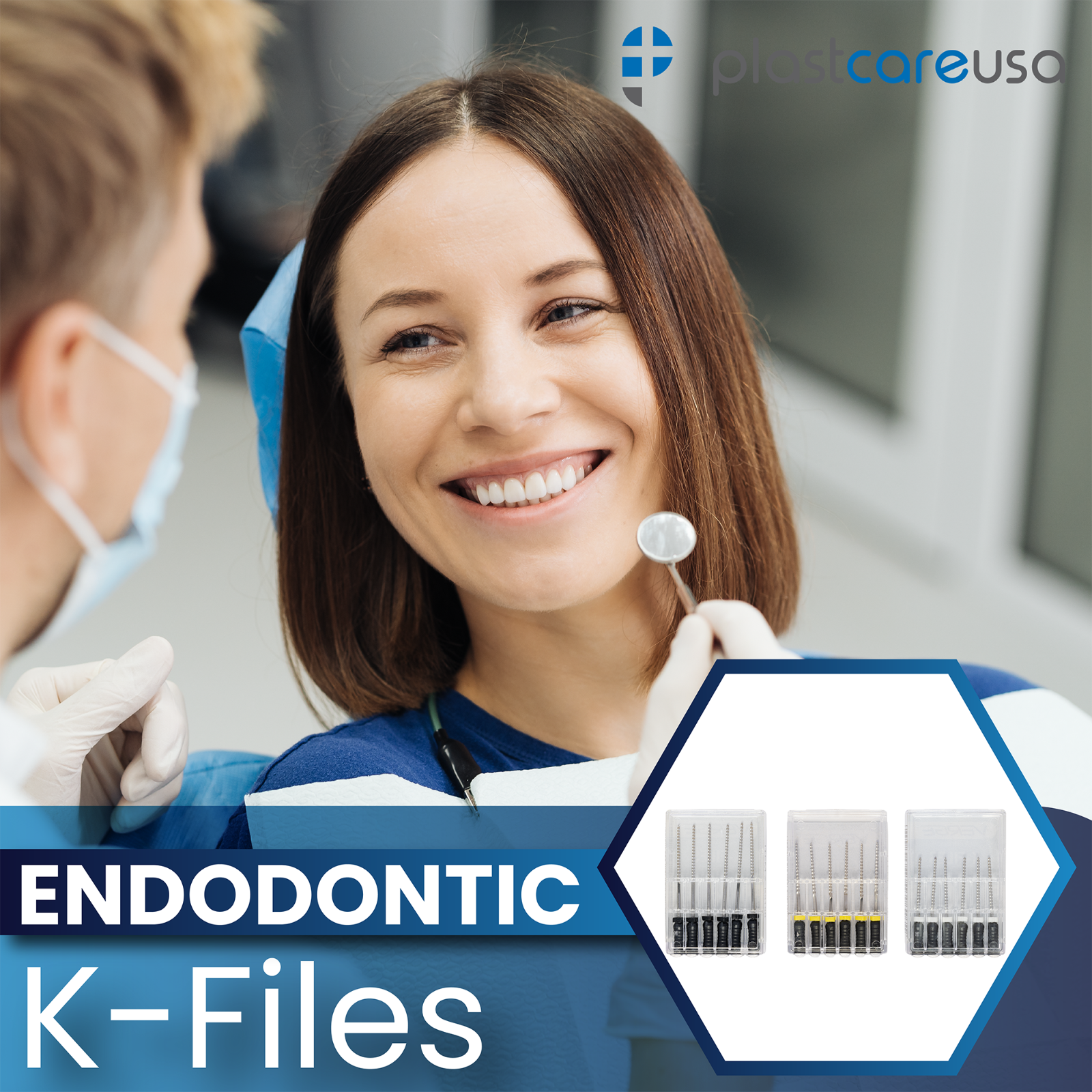 Size 20 25mm Endo K-Files, Endodontic Dental K Files (Premium Stainless Steel)