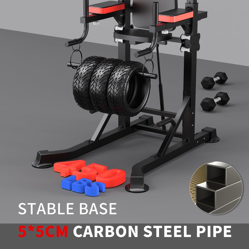 Power Tower Dip Station, Multi-Function Assistive Trainer Pull Up for Home Gy...